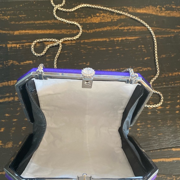 Bright vibrant purple square shaped clutch - Picture 2 of 3